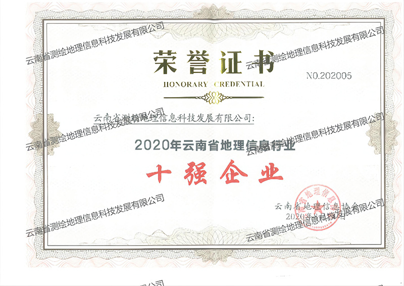 2020年云南省地理信息行业十强企业